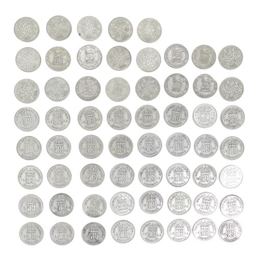 74 - A collection of GB silver coinage, spanning from 1915 to 1947, mostly pre 1947, including half crown... 