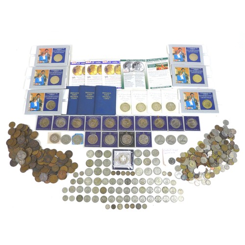 73 - A collection of Victorian and later coinage, including a Victorian two shilling coin, a Royal Mint E... 