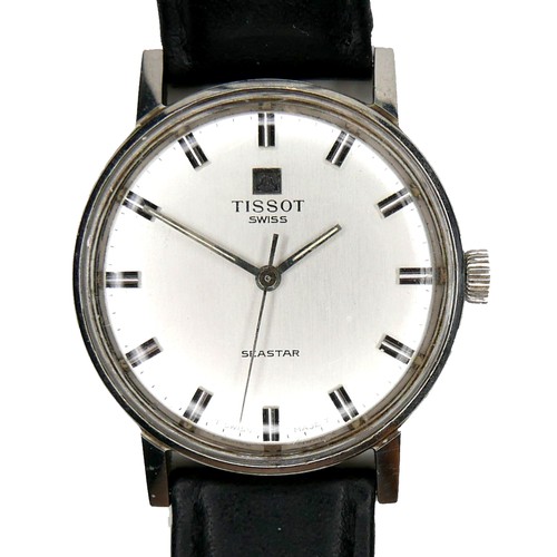 99 - A Tissot Seastar stainless steel gentleman's wristwatch, circular silvered dial, silver batons, cent... 