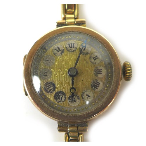 120 - Two 9ct gold cased ladies' watches, both with yellow metal bracelets, together with three pairs of 9... 