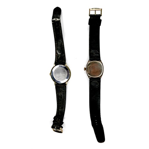 95 - Two vintage gold plated gentleman's wristwatches, comprising a Limit with circular dial, on black st... 