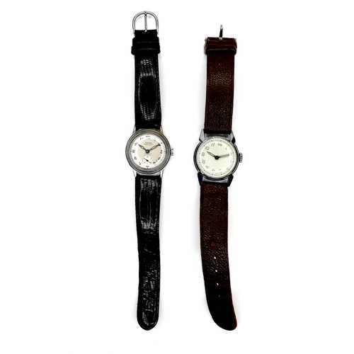 93 - Two vintage gentleman's wristwatches, comprising a Pierce Parashock gold plated with circular dial, ... 