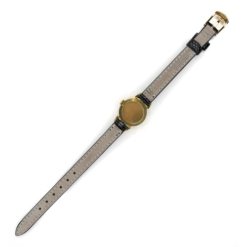 130 - An 18k yellow gold Jaeger-LeCoultre lady's cocktail watch, the silver dial with gold batons, gold ha... 