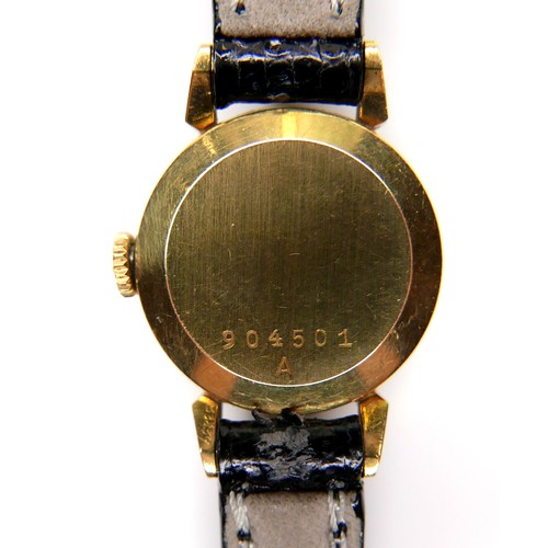 130 - An 18k yellow gold Jaeger-LeCoultre lady's cocktail watch, the silver dial with gold batons, gold ha... 