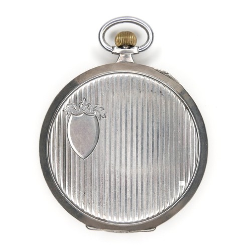 104 - A Cyma 0.900 silver open faced pocket watch, keyless wind, circa 1920, champagne dial signed 'Cyma C... 