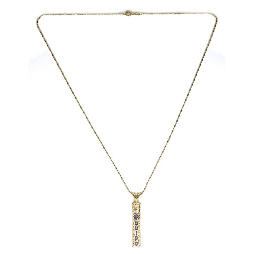 215 - A 14ct gold pendant and chain necklace, engraved with a plumeria flower and inscribed with the Hawai... 