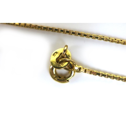 248 - A group of 9ct gold jewellery, comprising three 9ct gold necklaces, 11g overall, including a flat cu... 