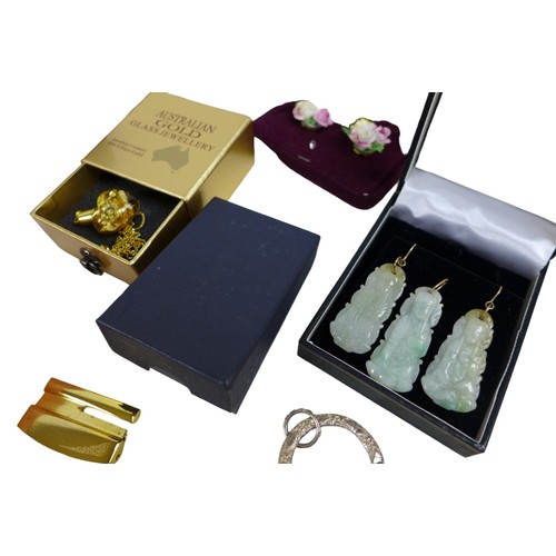 145 - A collection of costume jewellery, including a Givenchy airplane necklace. (1 box)