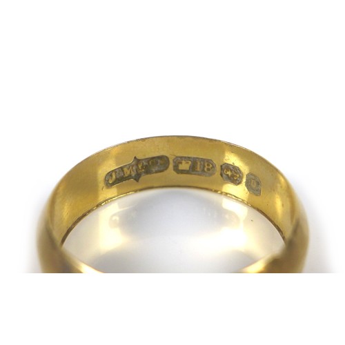 191 - An 18ct gold ring, size L/M, 3.7g.