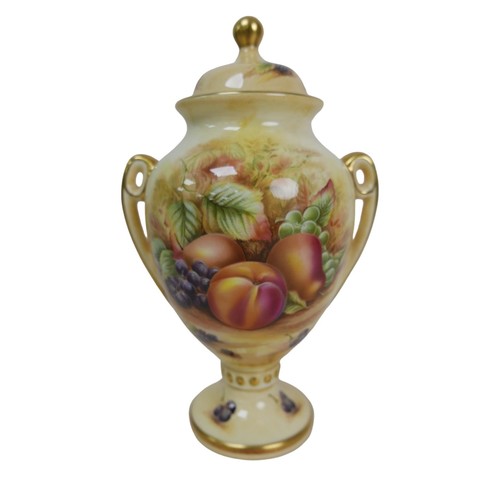 19 - A collection of Aynsley Imperial and Orchard Gold pieces, included a lidded, twin handled vase, boxe... 