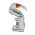 A Daum crystal figurine of a Toucan, signed to the side of its base, 14 by 8 by 23.5cm high.