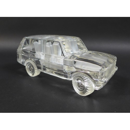 75 - A 20th century Claude Nicholas Crystal Range Rover Sport sculpture, signed 'Creation Claude Nicholas... 