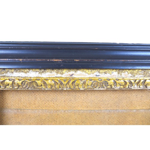 80 - An ebonised and gilt wood glazed picture frame, inside 41 by 30.5cm, outer frame 52 by 42cm.