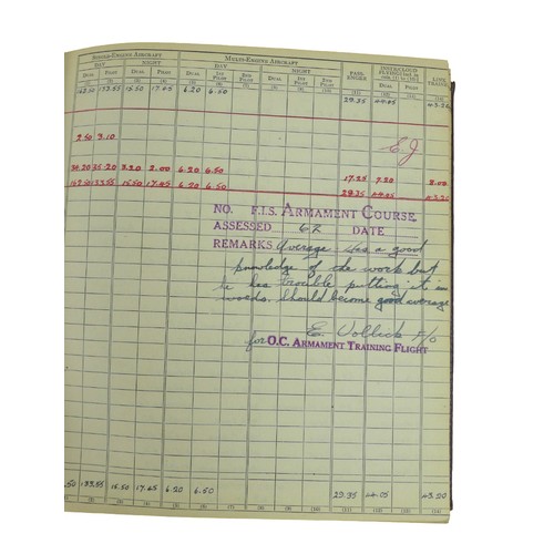 66 - A WWII pilot's log book, together with other military related ephemera/books. (1 bag)