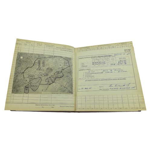 66 - A WWII pilot's log book, together with other military related ephemera/books. (1 bag)