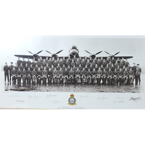 64 - A group of three Frank Wootton military prints, together with a squadron photograph. (4)