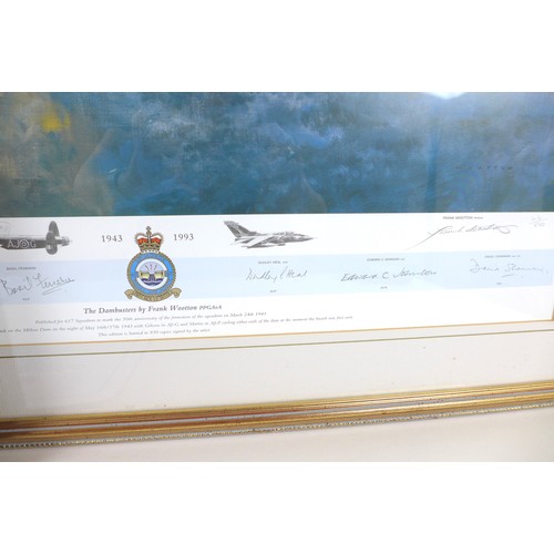 64 - A group of three Frank Wootton military prints, together with a squadron photograph. (4)