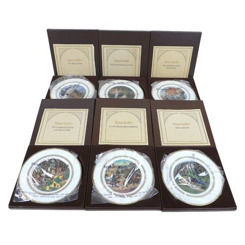 7 - A set of Royal Worcester King Arthur plates, 23.3cm diameter, boxed with paperwork. (6)