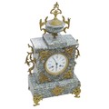 A 19th century marble case mantle clock, by 'R..chard' with Roman numeral dial, gilt metal mounts, e... 
