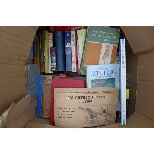 69A - A large collection of 20th century fishing related books, approximately 249 books. (5 boxes)