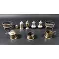 A collection of Victorian silver, including a pair of oval salt mounts (without glass liners), 8.7 b... 