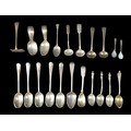 A group of William IV and later silver spoons, including a pair of William IV condiment spoons, 9.5c... 