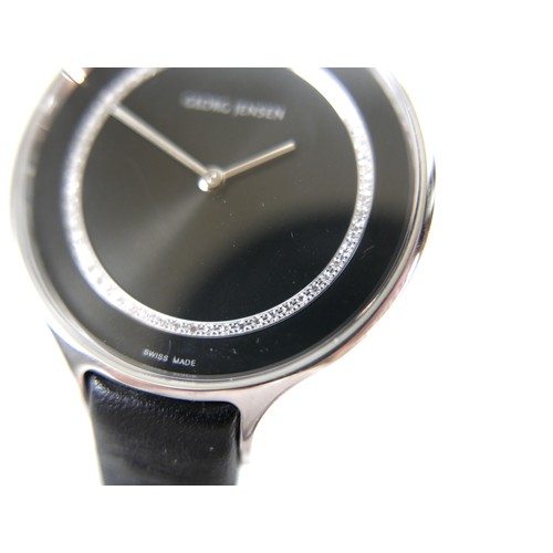 A Georg Jensen Concave stainless steel lady s wristwatch designed by Nicolas Barth Nussbaumer desi