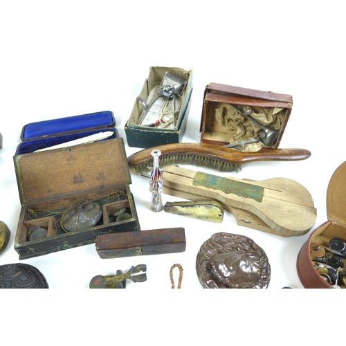 106 - A group of mixed collectables, including a Victorina brass six draw telescope, a collection of vinta... 