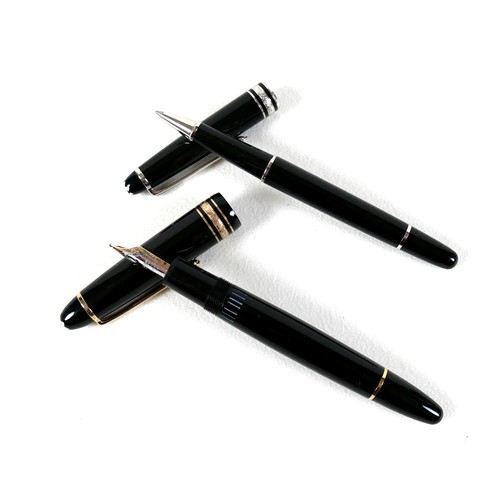 119 - A Montblanc Meisterstuck fountain pen, with 4810 nib, 14.5cm long, together with a Montblanc Meister... 