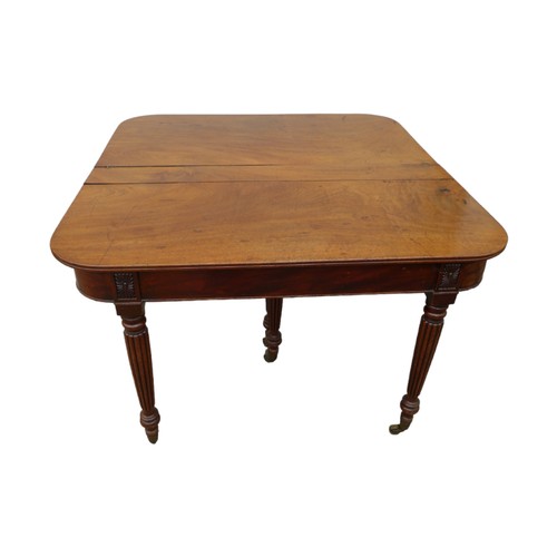 433 - An early 19th century mahogany extending dining table, D form ends, concertina action, two additiona... 