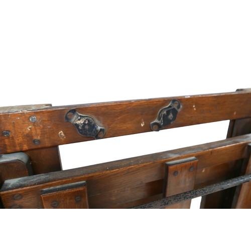 434 - A large oak Windsor & Newton ‘Improved Studio Easel’, circa 1910, with metal fittings, dual action b... 