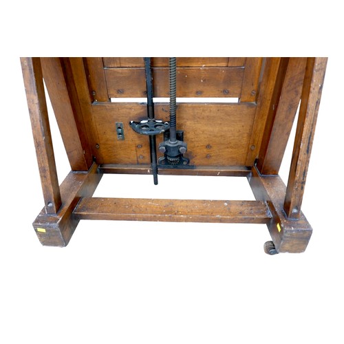 434 - A large oak Windsor & Newton ‘Improved Studio Easel’, circa 1910, with metal fittings, dual action b... 