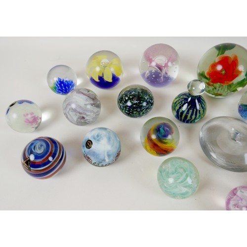 64 - A collection of modern glass paperweights, including Mdina, Malta - Phoenician, and one signed 'OG20... 