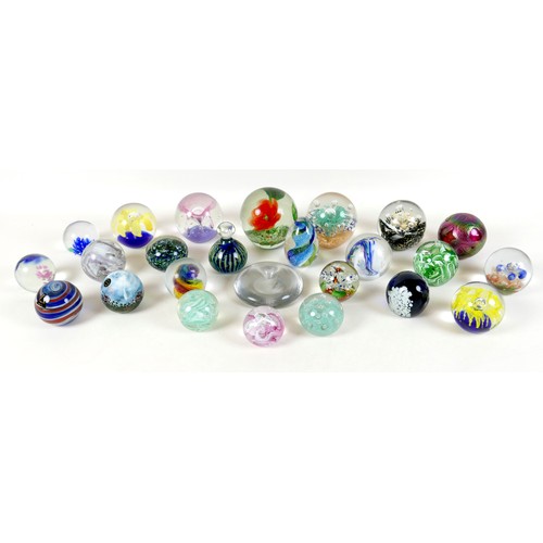 64 - A collection of modern glass paperweights, including Mdina, Malta - Phoenician, and one signed 'OG20... 