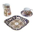 Four pieces of Royal Crown Derby, all 2451 pattern, comprising a milk jug, 12.5 by 9 by 14.5cm high,... 