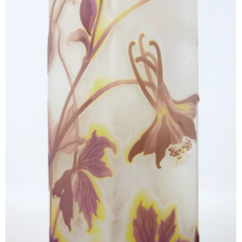 68 - Emile Galle (French, 1846-1904): an Art Nouveau cameo glass vase, of tapering diamond section, circa... 