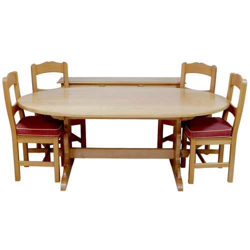 439 - A Country Craftsman (Lincolnshire) modern beech dining suite, handcrafted, comprising an oval dining... 