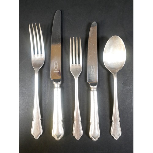 2 - Thirty pieces of ERII Dubarry pattern silver flatware, for six settings, comprising six table forks,... 