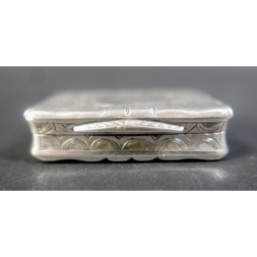 33 - Two gilt lined silver snuff boxes, comprising an A Chick & Sons box, of scalloped rectangular form, ... 