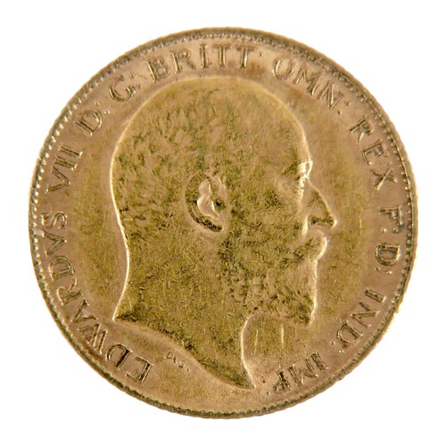 72 - An Edward VII gold half sovereign, 1908.