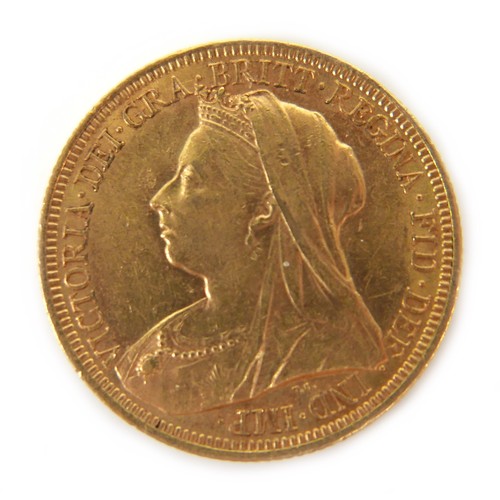 78 - A Victoria Veiled Head gold sovereign, 1898, Sydney, Australia Mint.