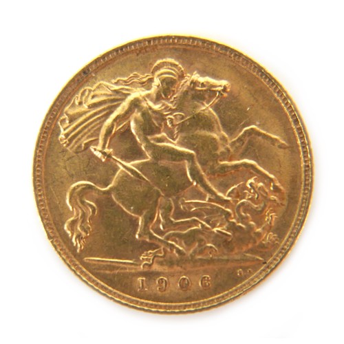 70 - An Edward VII gold half sovereign, 1906.