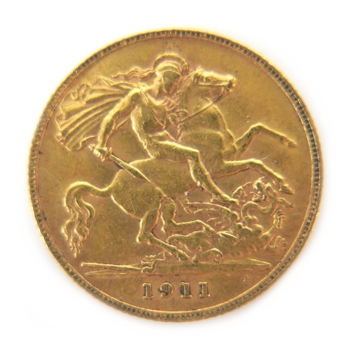 71 - A George V gold half sovereign, 1911.