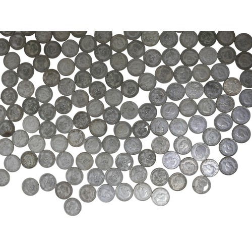 66 - A large collection of pre-1947 half silver shillings, total weight 50.07 ozt. (1 bag)