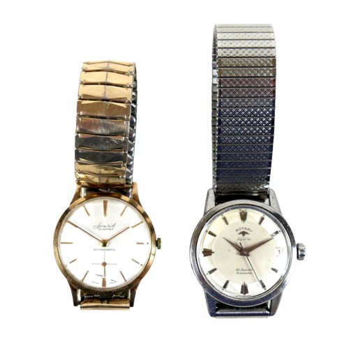 91 - Two retro wristwatches, comprising an Accurist 9ct gold cased with 21 jewel movement, baton hour mar... 