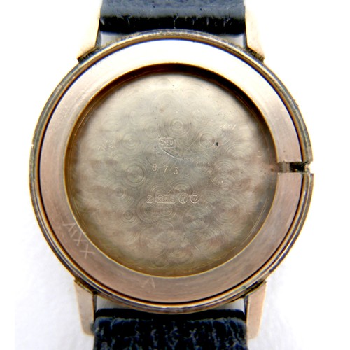 94 - A Rotary 9ct gold cased gentleman's wristwatch, circa 1966, circular white dial with black Roman num... 