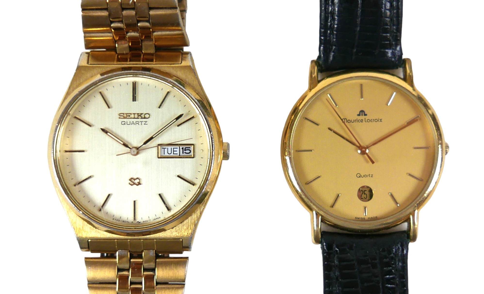 Two gentleman s wristwatches comprising a Maurice Lacroix gold