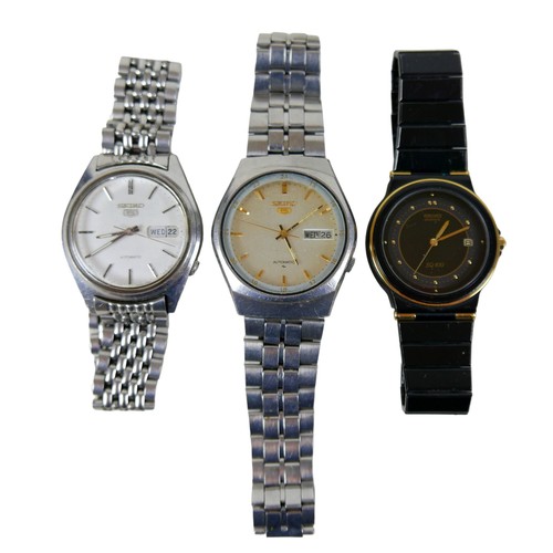 83 - A collection of wristwatches, including a 9ct. gold cased ladies watch with a circular dial, two sil... 