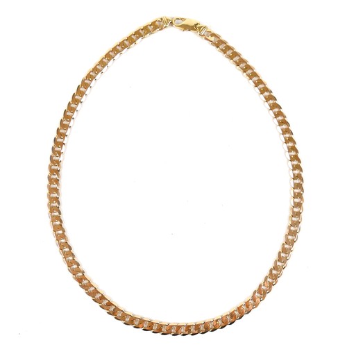 208 - A 9ct gold curb link chain necklace, 65.0g, 60cm long.