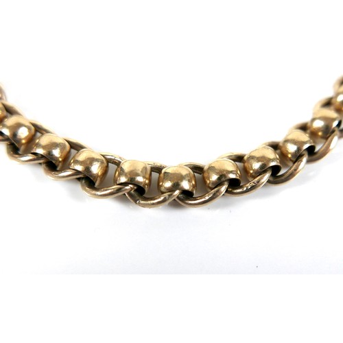 192 - A 9ct gold double chain link bracelet, with lobster clasp, 19.3g, 19cm long.